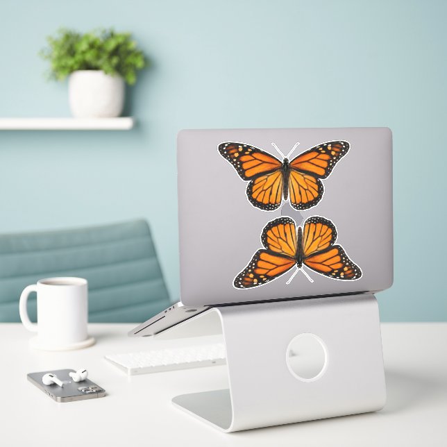 Adesivo Monarch Butterfly (Laptop na mesa)