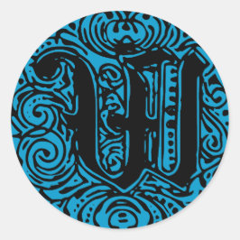 Adesivo Monarquia Monograma - Letra W alfabeto inicial W