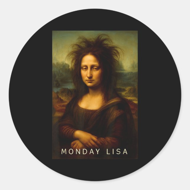 Adesivo Monday Lisa Disheveled Clic Art Parody Week Start  (Frente)