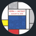 Adesivo Mondrian Modern Art Retro Circle Sticker<br><div class="desc">Concebido por gordura*fa*estanho. Fácil de personalizar com seu próprio texto,  foto ou imagem. Para pedidos personalizados,  entre em contato direto com o . Aplicam-se taxas personalizadas. www.zazzle.com/fat_fa_tin www.zazzle.com/color_therapy www.zazzle.com/fatfatin_blue_knot www.zazzle.com/fatfatin_red_knot www.zazzle.com/fatfatin_mini_me www.zazzle.com/fatfatin_design www.zazzle.com/fatfatin_ink</div>