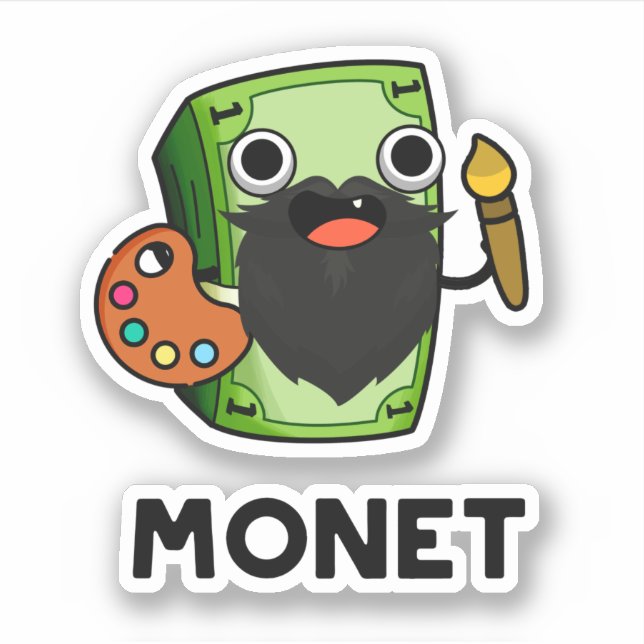 Adesivo Monet Cute Artist Money Pun (Frente)