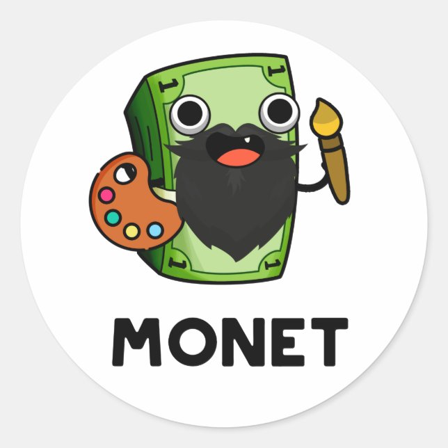 Adesivo Monet Cute Artist Money Pun (Frente)