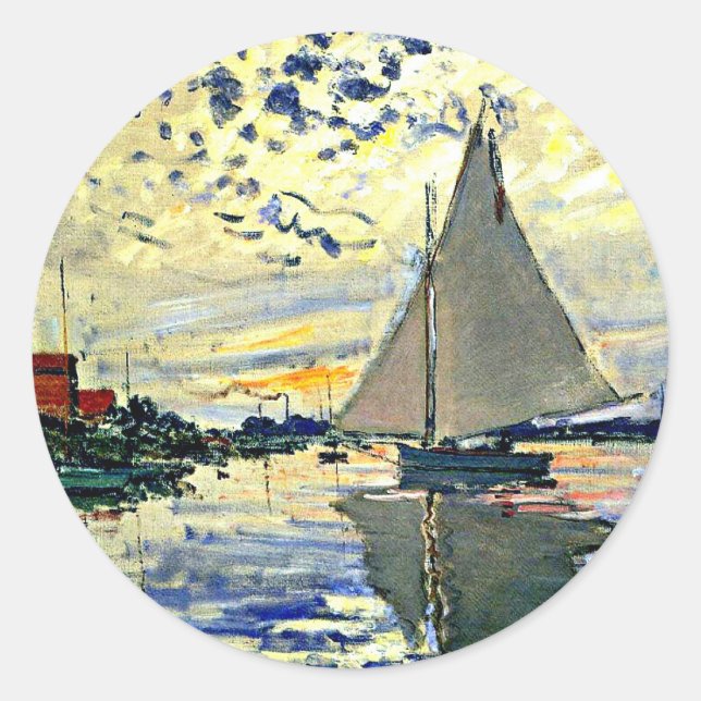 Adesivo Monet - Navio de vela na le Petit Gennevilliers (Frente)