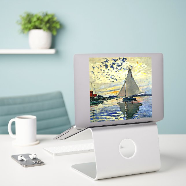Adesivo Monet - Navio de vela na le Petit GENNEVILLIERS (Laptop na mesa)