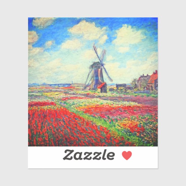 Adesivo Monet Tulips Windmill (Folha)