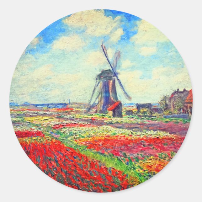 Adesivo Monet Tulips Windmill (Frente)