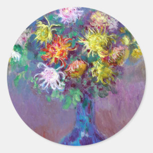 Adesivo Monet Vaso de Chrysanthemes Flor