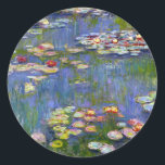 Adesivo Monet Water Lily 1916 Stickers<br><div class="desc">Monet Water Lily 1916. Pintura a óleo na canvas desde 1916. O impressionista francês Claude Monet continua famoso e amado pelas pinturas de lírio-d'água que ele criou em seu lago de jardim em Giverny. Esta pintura específica de lírio-d'água é de 1916 e revela a mudança de Monet para uma abstração...</div>