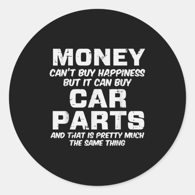 Adesivo Money Cant Buy Hapness Car Parts Funny Auto Mechan (Frente)