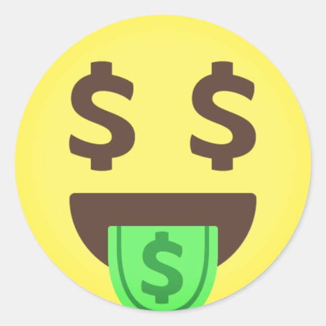 Adesivo Money Dólar Sinaliza Emoji (Frente)
