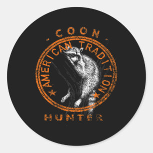 Adesivo Monge Hunter American Patriotic Raccoon caçando Tr