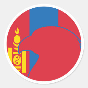 Adesivo Mongólia Falcão Bandeira Nacional Mongólia