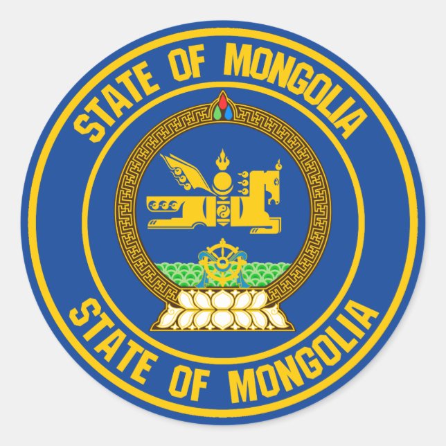 Adesivo Mongólia Round Emblem (Frente)