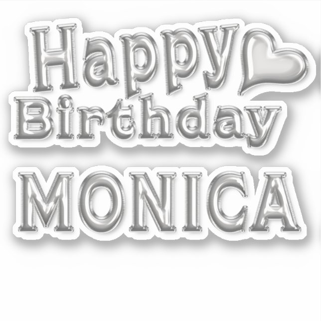 Adesivo Monica Happy Birthday silver Aufkleber Sticker (Frente)