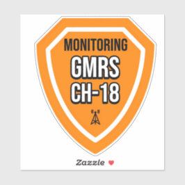 Adesivo Monitorando o Canal GMRS 18