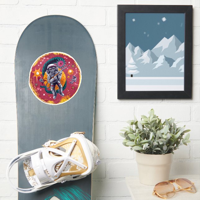 Adesivo Monkeings in Space Stickers Retro Divertimento (Prancha de snowboard)