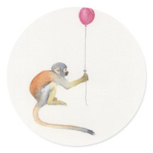 Monkey Balloon Party Stickers