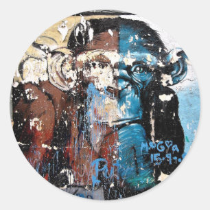 Adesivo Monkey Classic Round Sticker, Glossy
