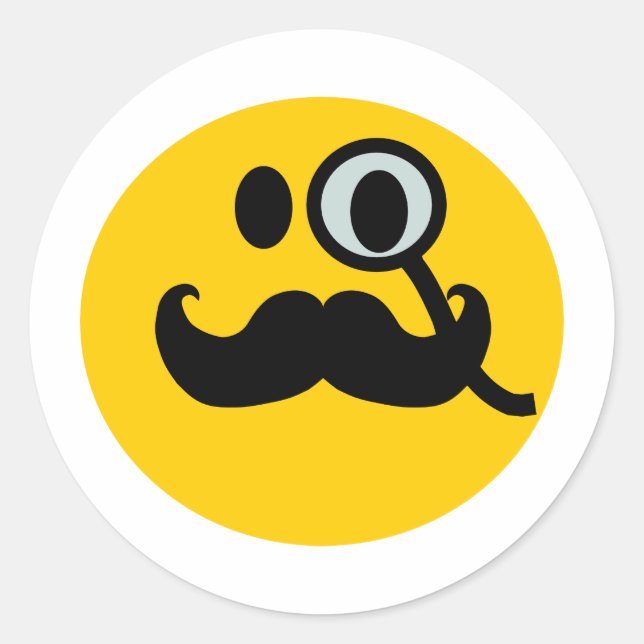 Adesivo Monocle & Mustache - Fundo personalizável) (Frente)