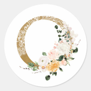 Adesivo MONOGRAM de casamento de primavera de verão