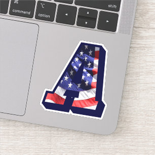 Adesivo Monograma A American Flag A Initial EUA