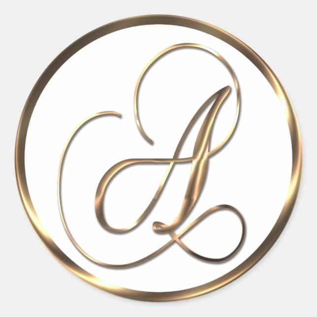 Adesivo Monograma A Faux Bronze (Frente)