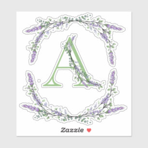 Adesivo Monograma A Lavanda Eucalipto