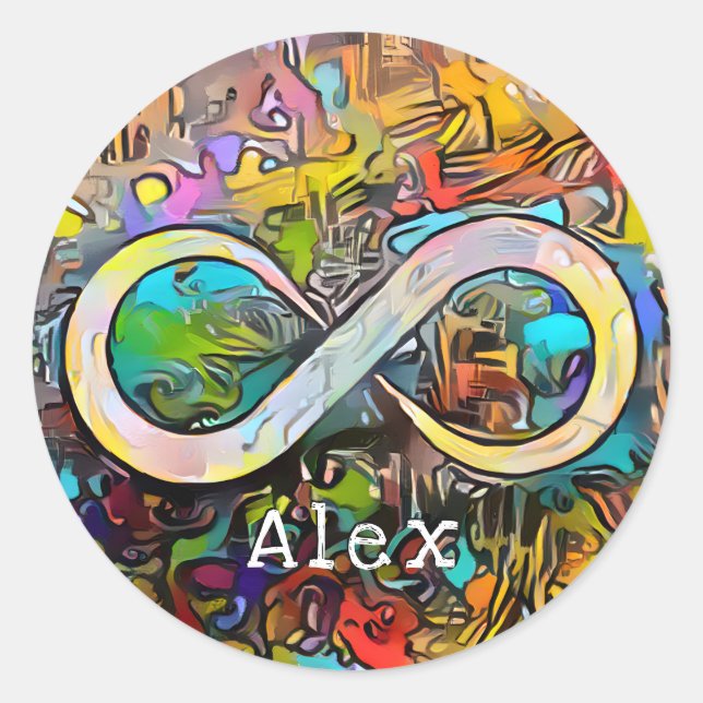 Adesivo Monograma | Adicionar nome | Símbolo Infinito (Frente)