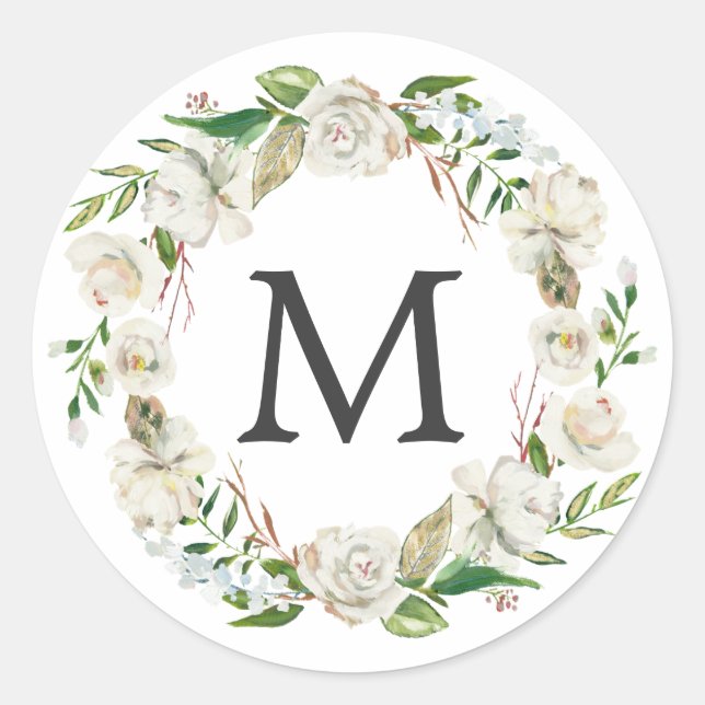 Adesivo Monograma Aquarela Cor Branca Anormal (Frente)