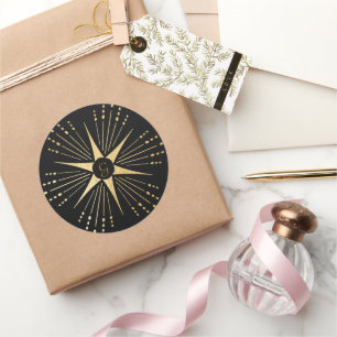 Adesivo Monograma Art Deco Star Black e Dourado