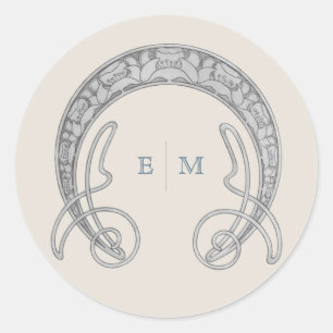 Adesivo Monograma Art Nouveau Mucha Inicial Letras Envio