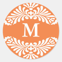 Monograma Autocolantes::Rosa de coral - Laranja