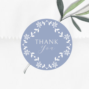 Adesivo Monograma Azul e Branco Obrigado Casamento