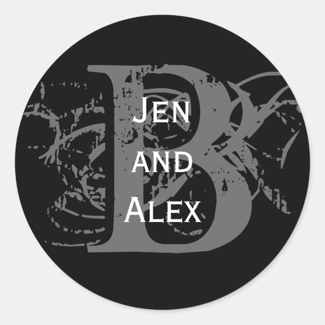 Adesivo Monograma B e Nomes (Frente)