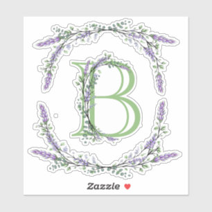 Adesivo Monograma B Lavanda Eucalipto