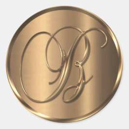 Adesivo Monograma B Selo de Envelope de Bronze Não METÁLIC