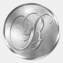 Adesivo Monograma B Selo de Envelope Silver Não METÁLICO