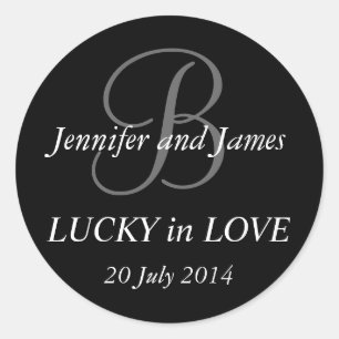 Adesivo Monograma B Stickers para Casamentos Pretos