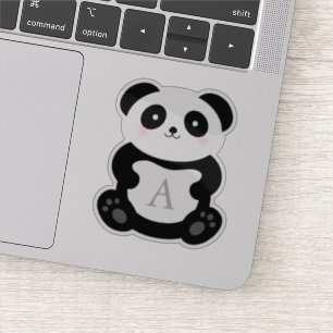 Adesivo Monograma bonito do urso de panda dos desenhos