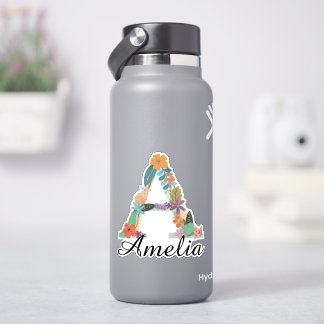 Adesivo Monograma Botânico Personalizado com Nome Floral