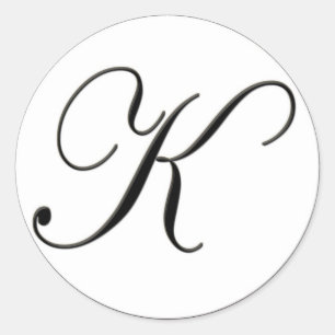Adesivo Monograma branco e preto elegante K