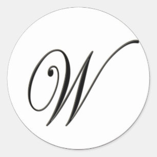Adesivo Monograma branco e preto elegante W