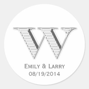 Adesivo Monograma branco impresso - Prefeito do casamento 