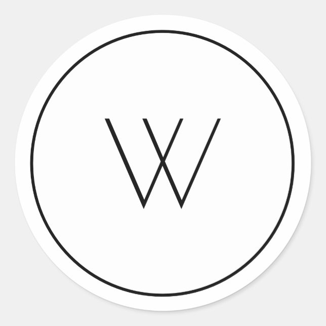 Adesivo Monograma branco minimalista - Letra Solteiro simp (Frente)