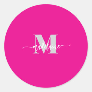 Adesivo Monograma Branco Prata Rosa Pessoal
