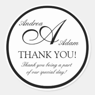 Adesivo Monograma branco preto A Vinhetas favoritas de cas