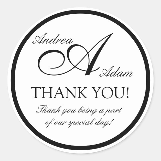 Adesivo Monograma branco preto A Vinhetas favoritas de cas (Frente)