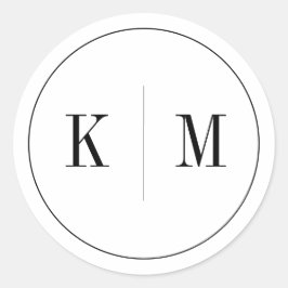 Adesivo Monograma branco preto elegante