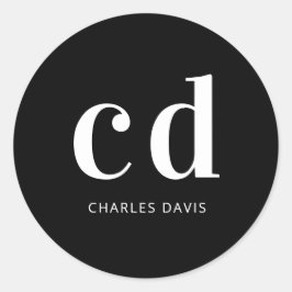 Adesivo Monograma branco preto monograma mínimo moderno mi