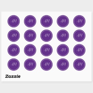 Adesivo Monograma Branco Roxo Elegante